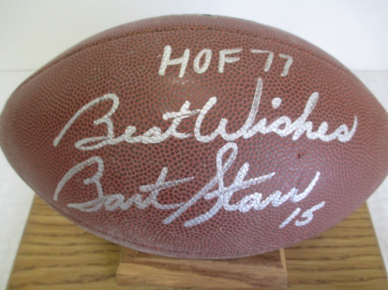 Bart Starr #15 HOF '77 NFL Autographed Football