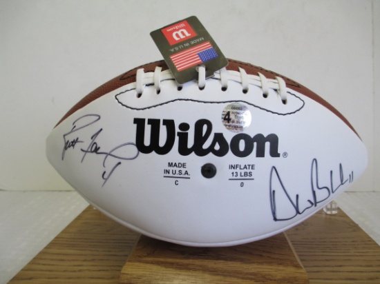 Brett Favre #4 & Drew Bledsoe #11 Autographed NFL Football