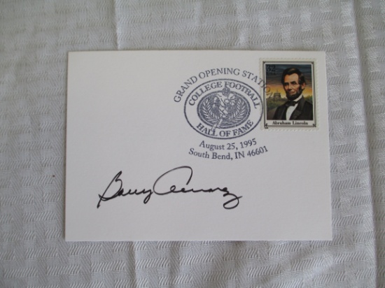 Barry Alaverez Autographed College Hall of Fame First Day Cover