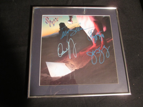 Styx Autographed 'Cornerstone' Framed Album Cover