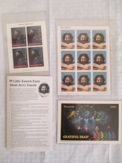 Jerry Garcia/Grateful Dead Stamp & Stickers Lot A