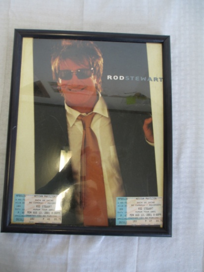 Rod Stewart Framed Picture with Two Ticket Stubs