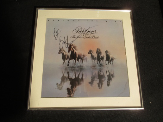 Bob Seger & The Silver Bullet Band Autographed 'Again The Wind' Framed Album Cover