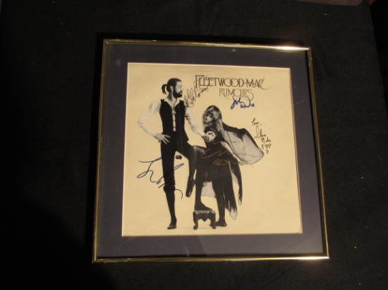 Fleetwood Mac Autographed 'Rumours' Framed Album Cover