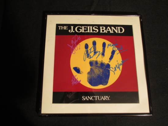 The J. Geils Band Autographed 'Sanctuary' Framed Album Cover