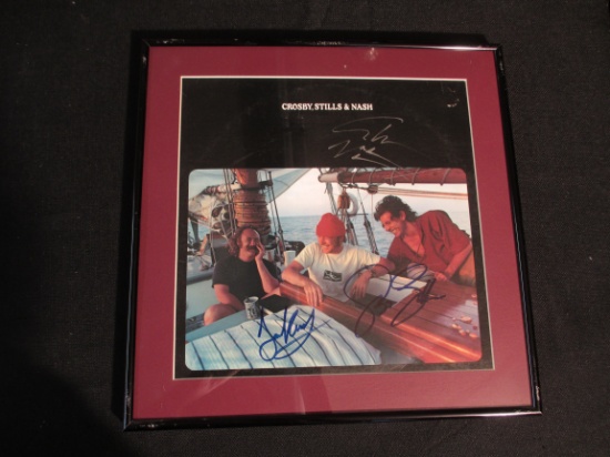 Crosby, Stills & Nash Autographed 'CSN' Framed Album Cover