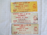Woodstock Music & Art Fair 1969 Unused Day Passes with COA