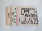 UB 40 @ Dane County Coliseum October 8, 1985 Ticket Stub
