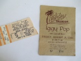 Pair of Iggy Pop Ticket Stubs