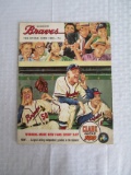 1954 Milwaukee Braves vs Brooklyn Dodgers Scorecard