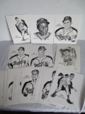 Milwaukee Braves Print Set of Black and White Sketches