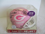 Green Bay Packers Multiple Autograph Pink Breast Cancer Mini Helmet