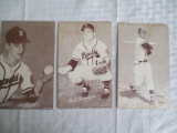 1947-66 Milwaukee Braves Exhibit Card lot of 3