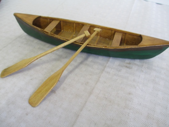 9 inch Handmade Wooden Canoe