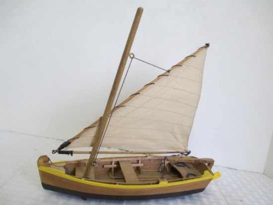 9" Handmade Cloth Sail Sailboat