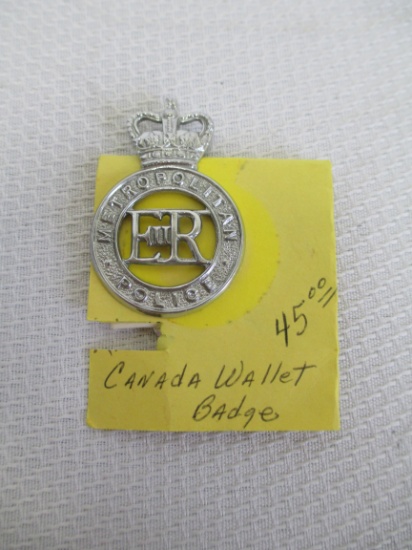 Metropolitan Canadian Police Wallet Badge