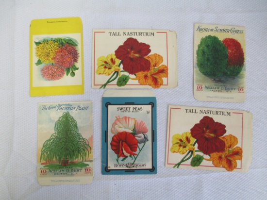 Lot of 6- Beautiful 10 cent seed packs