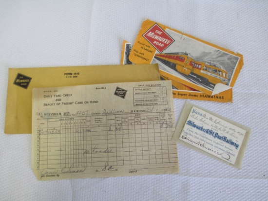 Lot of 5- Milwaukee Road Railroad Ephemera