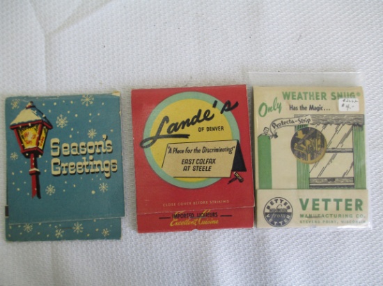 Lot of 3- 4 Inch Advertising Matchbooks