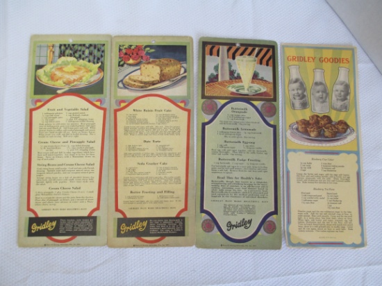 Lot of 4- 1926 & 1930 Gridley Dairy Advertising Cards