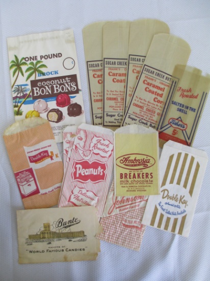 Lot of 13- Various Nut, Chocolate, Peanut & Bon Bon Bags