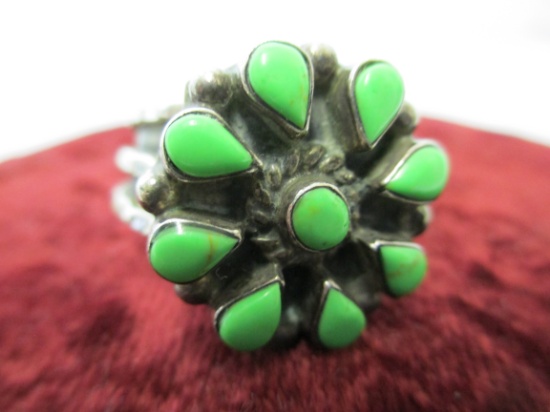 Sterling Silver & Green Turquoise Ring