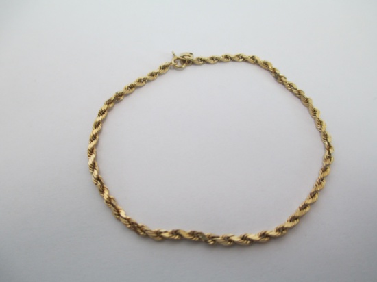 14K Rope Chain Gold Bracelet