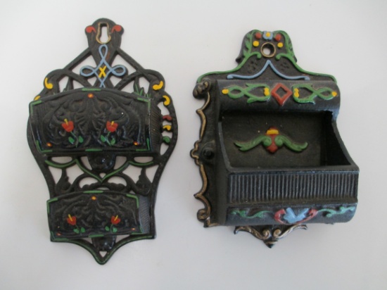 Pair of Wilton Cast Iron Match Safes