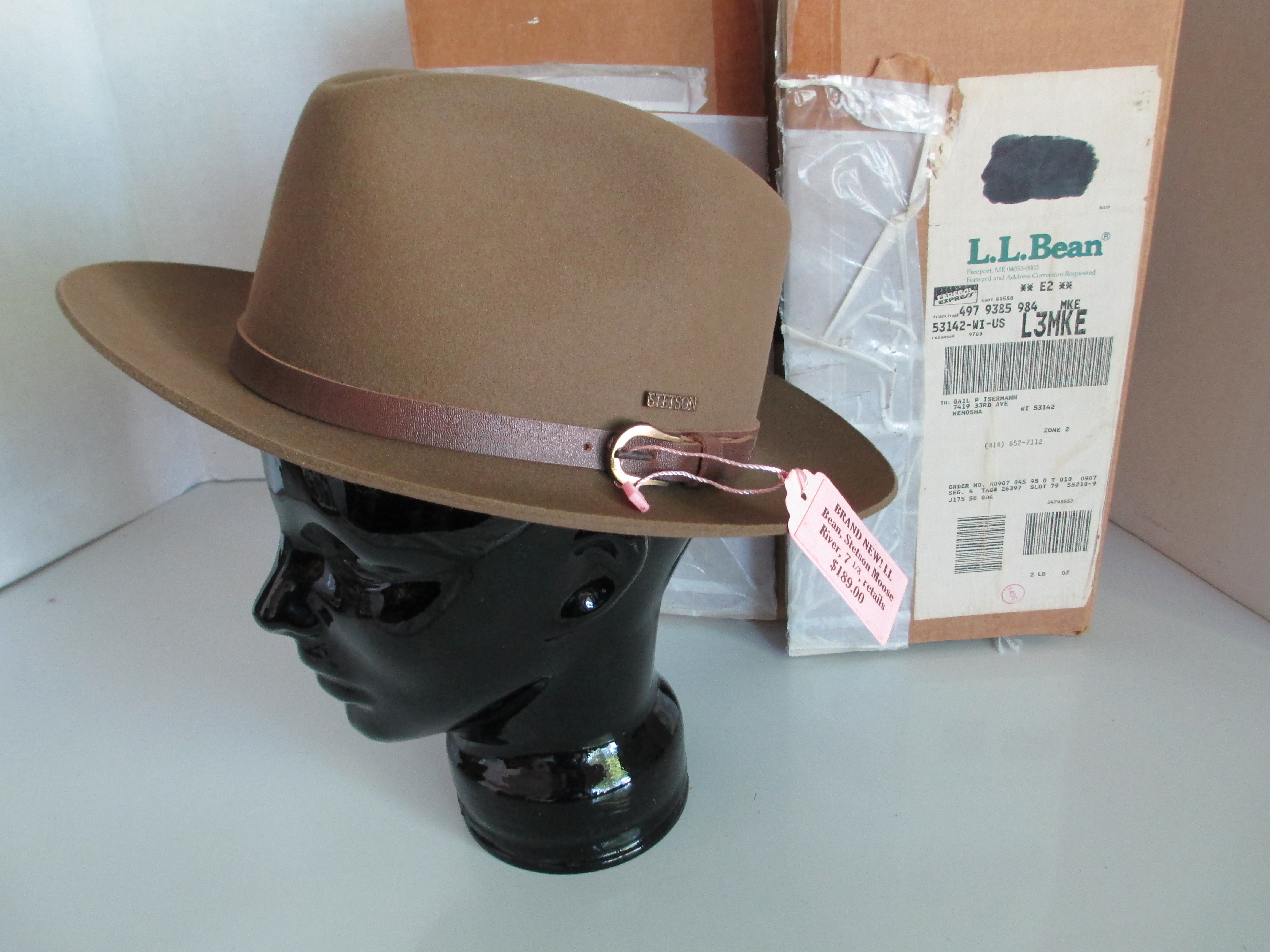 LL Bean Stetson Moose River Khaki Hat | Proxibid