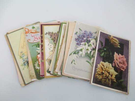 Early 1900's FLOWER Postcards- Mixed Lot of Approximately 35 (A)