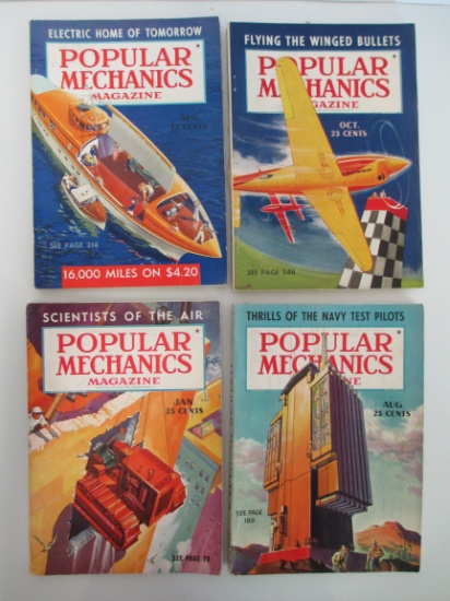 Lot of 4- 1930's Popular Mechanics Magazines