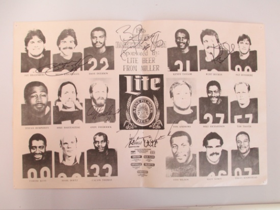 1986 Chicago Bears Basketball Team Autographed Charity Poster