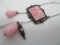 Oriental Pink Glass Necklace- Needs Repair