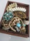 Estate Jewelry Lot in Carved Wooden Box