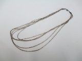 Liquid Silver 5-Strand Necklace