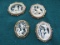 Carved Cameo Scene Brooches- Lot of 4