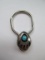 Native American Bear Paw Keyring with Turquoise Stone