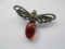 Sterling Silver Dragon Fly with Amber Body