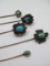 Turquoise Hat Pins- Lot of 5 (A)