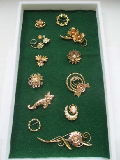 Gold Filled Brooches - Lot of 12