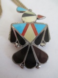 Native American Multi-Stone Inlay Bird Pendant
