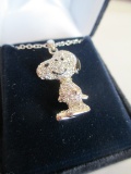 Danbury Mint Diamond Snoopy Necklace