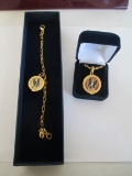 Danbury Mint Boston Terrier Necklace & Bracelet