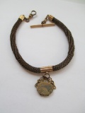 Victorian Children's Mourning Necklace- Braided Human Hair