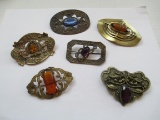 Large Victorian Brooches - Lot of 6