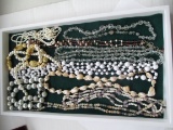 Pearl Tone, Glass & Shell Necklaces- Lot of 11