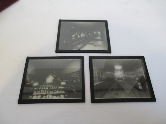 Country Store Advertising Glass Slides- Lot of 3
