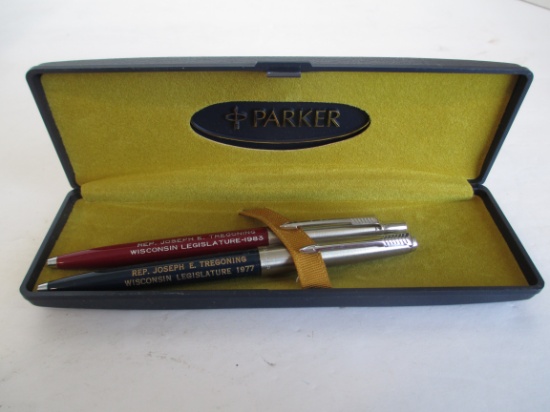 Pair of Parker Pens- Joseph Tregoning 1977 & 1983