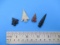 Grouping of 4 Arrowheads- Two Obsidian