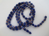 Oval Cobalt 6 Layer Chevron Beads